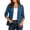 Blue, variant on Cardigans for Women Blazers Business Fashion V-Neck Solid Short Sleeve Pocket Cardigan Casual Outwear