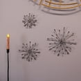 thumbnail image 4 of Zeckos Silver Metal Starburst Jeweled Wall Hanging Art Set of 3, 4 of 7