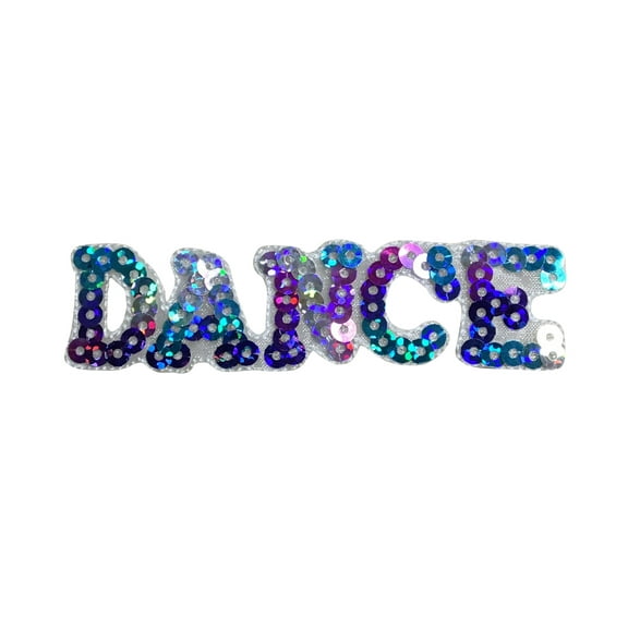 (3" x 3/4") Dance - Multi-Color Sequin Hologram - Iron on Applique/Embroidered Patch
