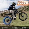 thumbnail image 3 of GT73 Pro Electric Dirt Bike, 3000W Motor, 50 MPH, 60V/36Ah Dual Batteries, 87-173 Mile Range, UL2849 Certified, Hydraulic Suspension, 25" Off-Road Dirt Tires, 3 of 10