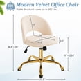 thumbnail image 6 of Ktaxon Office Desk Chair Adjustable Flannel Computer Task Chair Small Rolling Vanity Stool with Wheels for Study Make-up Dressing Room Off White, 6 of 9