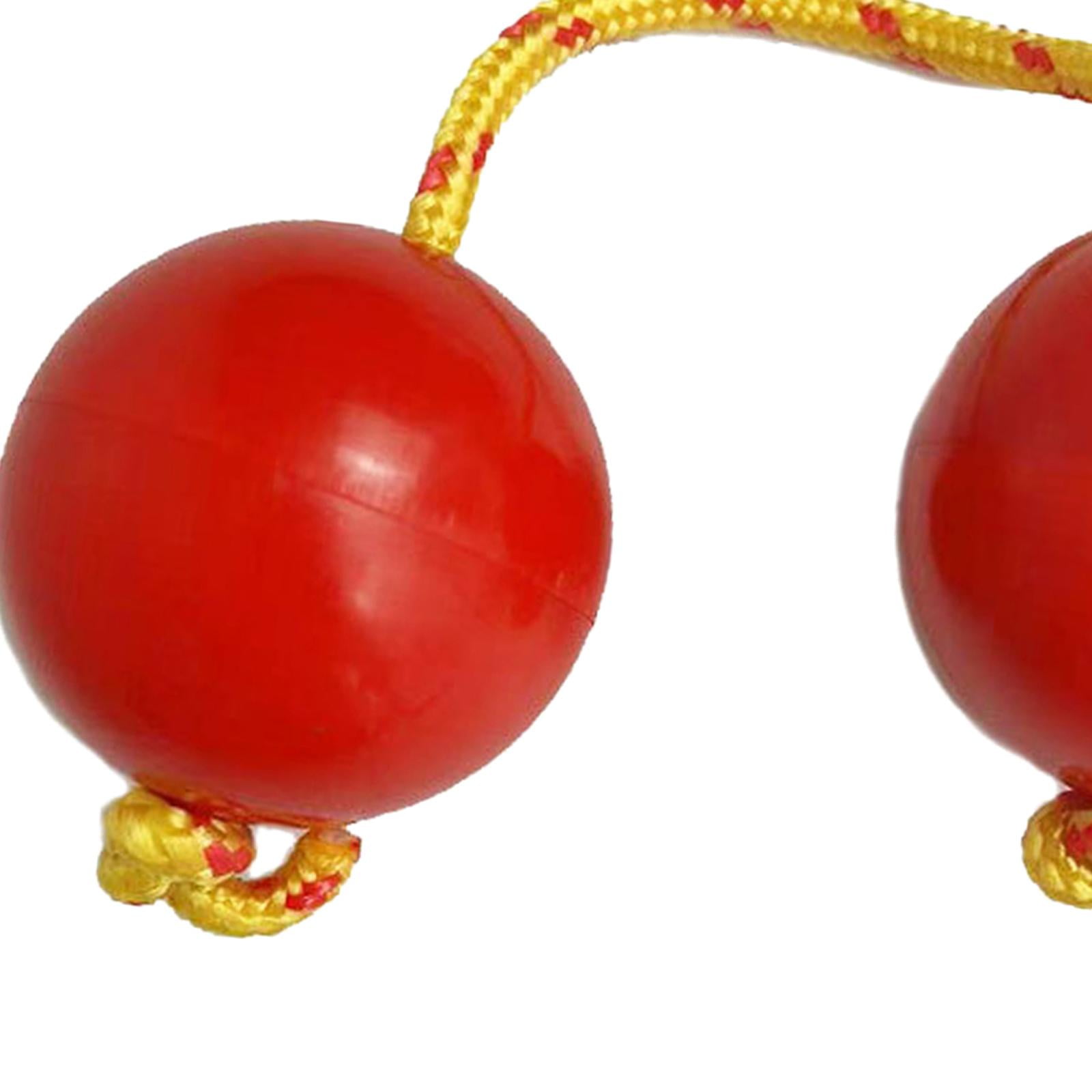 LeeQinersw 3 Pair African Shaker Rattle Hand Shaker Sand Balls Kashaka Instrument Red White Yellow
