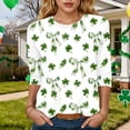 thumbnail image 2 of UngA St Patricks Day Shirts for Women 3/4 Sleeve Irish Clover Shamrocks Tunic Tops Crew Neck Green 2026 Saint Patty's Day Tshirt Outfit,Size XL, 2 of 8