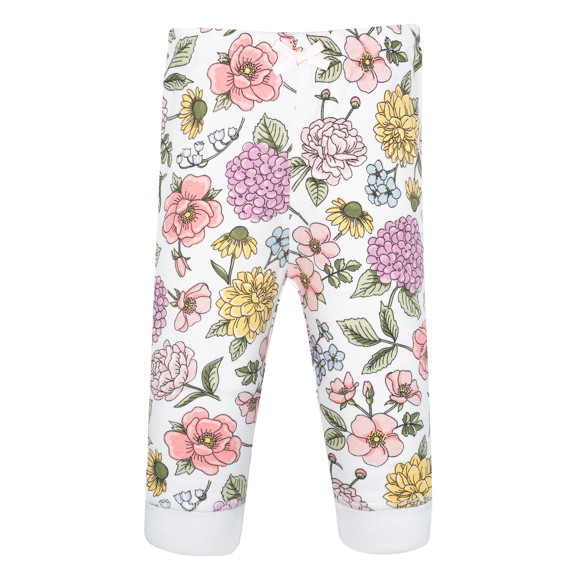 Hudson Baby Girl Cotton Pants and Leggings, Vintage Blossom, 9-12 Months