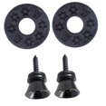 thumbnail image 4 of 2 Piezas de Cerraduras de Correa de Guitarra Botones de Correa de Metal Pasadores de Extremo de Metal Cabeza Plana para Eléctricas Clásicas - negro + negro CUTICAT Clavija de bloqueo de la correa de la guitarra Clavija, 4 of 8