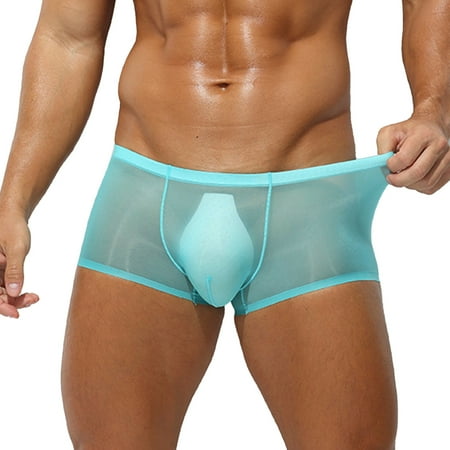 Midwennn Male Thin Transparent Men s Straight Leg Underwear with Bare Four Corner Ice Silk Seamless Low Waist and Sexy Straight Leg Underwear New Lingerie Shapewear Bodysuits