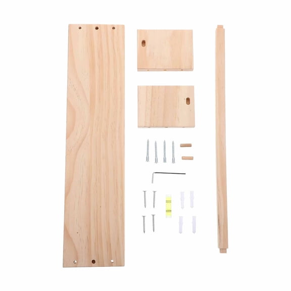 Wooden Shelf Rustic Shelves Country Decor Wall Stand Wall-mounted Wrought Iron Bathroom Floating Rack Multi-function