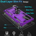 thumbnail image 3 of Samsung Galaxy A71 5G Case (Not Fit Galaxy A71 4G) with HD Screen Protector, Dual Guard Protection Series Case with Portable Magnetic Ring Stand for Samsung A71 5G (Purple Military Case), 3 of 15