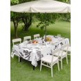 thumbnail image 4 of Outdoor Tablecloth with Umbrella Hole for Patio/Picnic/Party/Camping, Vintage Elk Fox Waterproof Table Cloth Rectangle Table Cover Washable, Rustic Black White Simple Drawn Grass (60"x 120"), 4 of 8