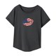 thumbnail image 3 of Camiseta de mujer de verano casual con cuello redondo para ir de compras, caminar, oficina, senderismo XL, 3 of 7