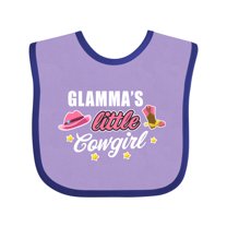 Inktastic Glamma's Little Cowgirl with Cowgirl Hat and Boots Girls Baby Bib