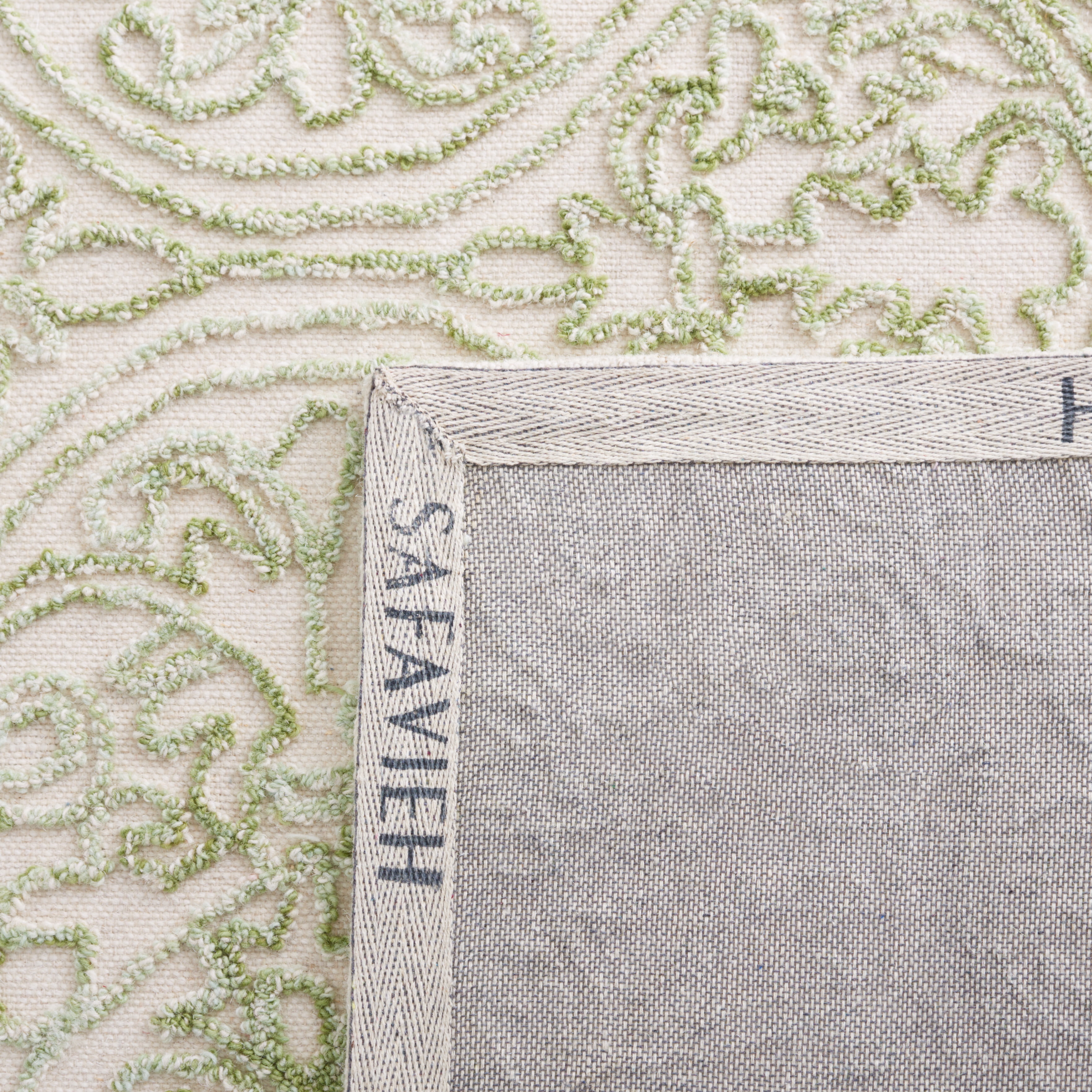 SAFAVIEH Trace Burton Geometric Area Rug, Ivory/Green, 9' x 12'