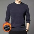 thumbnail image 2 of Jalioing Men's Winter Casual Tops Solid Long Sleeve Crew Neck Fleece Lined Shirts Thermal Texture Pullover Tee, 2 of 3