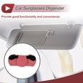 thumbnail image 3 of Estuche para gafas de sol de coche Unique Bargains con soporte magnético universal para visera de coche de ante rojo 7.09"x3.15" 1 Pcs, 3 of 7