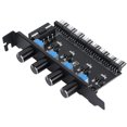 thumbnail image 1 of Controlador de velocidad del ventilador concentrador de ventilador de velocidad ajustable 8 canales 4 perillas estable preciso con tornillo para caja de CPU de computadora, 1 of 8