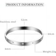 thumbnail image 2 of Classical Plain Stainless Steel Cubic Zircon Filled Bangle Bracelet, 2 of 3