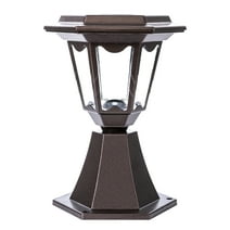Outdoor Solar Brown Metal Integrated LED Post Light