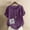 Purple, variant on QUNYINEY Pullover Women's T-Shirts Crew Neck Casual Floral Short Sleeve Tops Linen Loose Button Women Tops