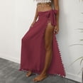 thumbnail image 5 of YueHuiYing Women Sarong Ruffle Tie Swimsuit Cover Up Skirt Chiffon Beach Wrap Long Sheer Bathing Suit Cover Ups, 5 of 6