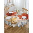 thumbnail image 5 of Vintage Tulip Round Tablecloth 54 inches Farmhouse Retro Orange Yellow Blue Flower Barn Door Waterproof Oil-Proof Table Cloth Round Table Cover for Holiday Party Picnic Dinner Decor Indoor Outdoor, 5 of 9