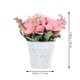 thumbnail image 3 of 1 juego de flores artificiales de seda sintética en maceta de hierro para el hogar, centro de mesa de flores silvestres artificiales, 3 of 6