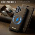 thumbnail image 3 of ELEHOLD Magnetic Detachable Wallet Case for iPhone 16, Shockproof Faux Leather Stand RFID Card Slots Detachable Mag-Safe Magnetic Case Cover,Removable Back Shell,Coffee, 3 of 12