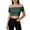 Dark Green, variant on Fashion Off Shoulder Cropped Top Slim Fit Solid Color Casual Tee Shirt for Ladies Space