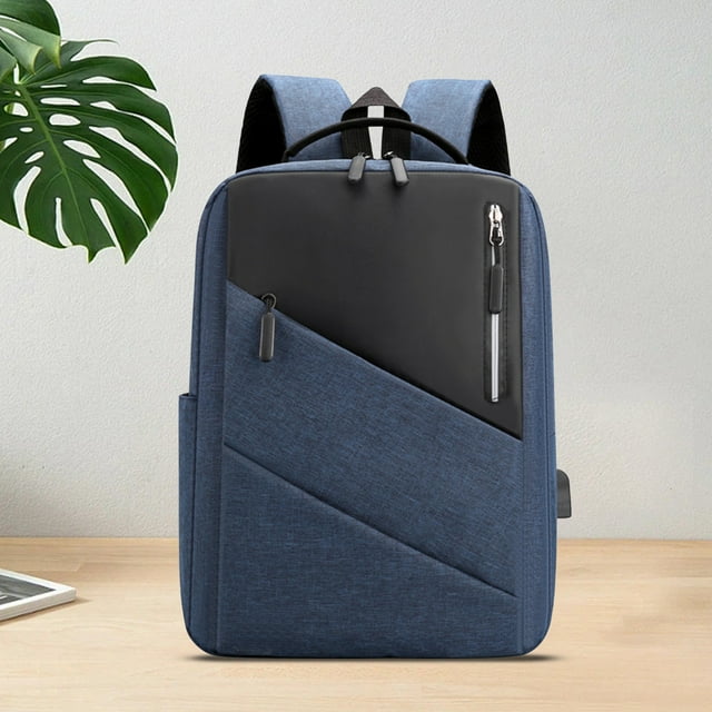 Mochila de viaje para portátil de 15,6 pulgadas con puerto de carga USB, bolsa con ruedas para portátil, se adapta a pantallas de 15,6 pulgadas, diseño plegable y liviano, tela duradera,