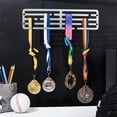 thumbnail image 2 of Medal Hanger Display Rack Stainless Steel Medal Holder for Sports Personalized Award Ribbon Organizer Wall Mounted Award Metal Holder for Running Softball Dance Gymnastics, 2 of 9