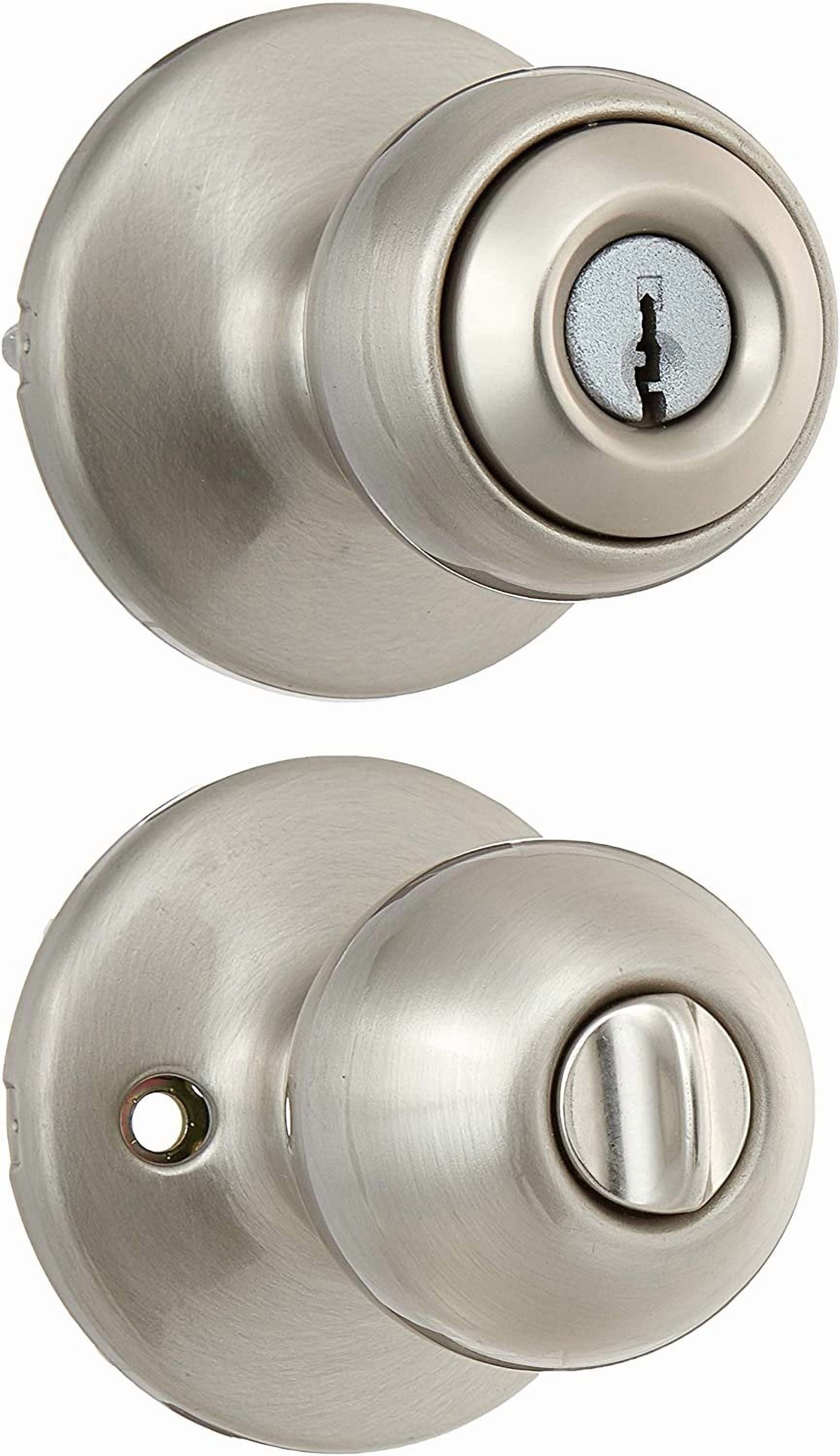Kwikset Polo Keyed Entry Door Knob Lockset 94002-826 - Adjustable, Satin Nickel - 1 Pack