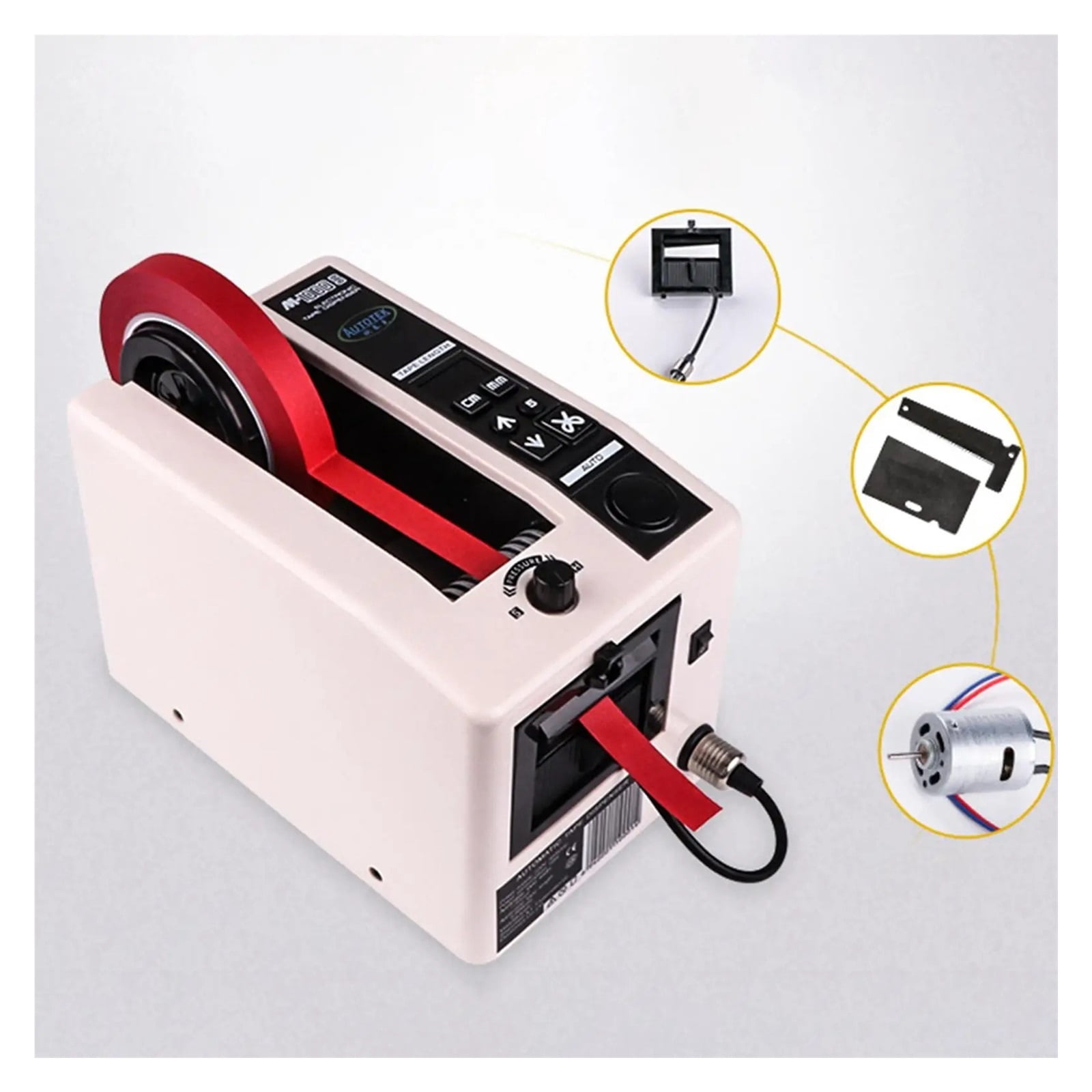 Automatic Tape Dispenser Electric Tape Cutting Machine for 8-50mm Width Masking Tape Transparent Tape Commercial or Personal Use