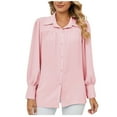thumbnail image 1 of Birdeem Mode Femmes Grande Taille Uni Manches Longues Col Rond Blouse T-Shirt Décontracté Hauts, 1 of 8
