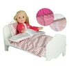 Olivia's Little World - Little Princess 18" Doll Single Bed & 2 Bedding Set - Polka Dots / Modern Chevron