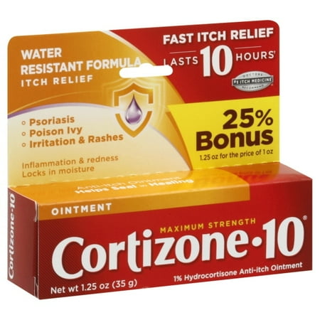 Cortizone-10 Maximum Strength Water Resistant Itch Relief Ointment, 1.25 oz