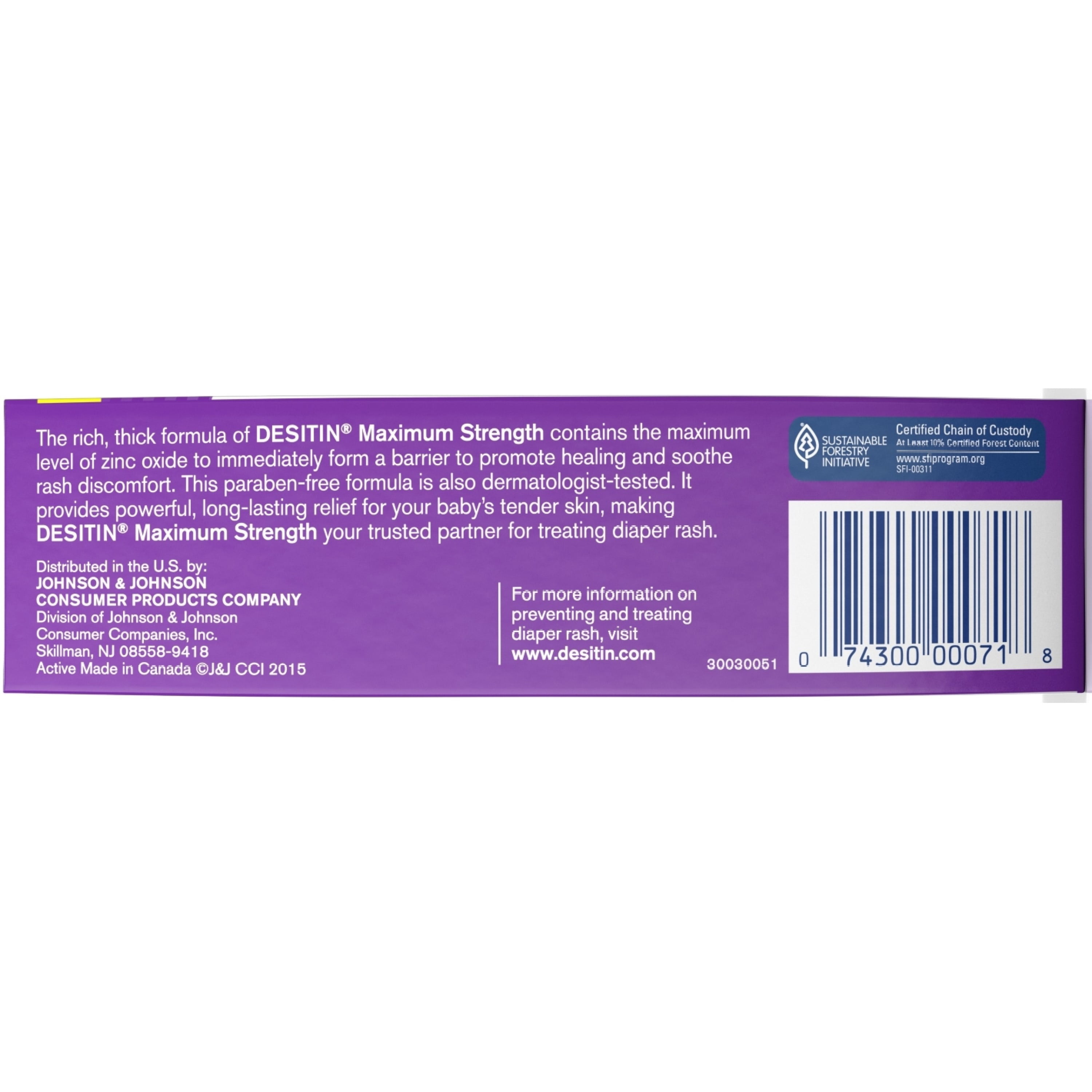 Desitin Maximum Strength Diaper Rash Paste 4 oz (Pack of 4)