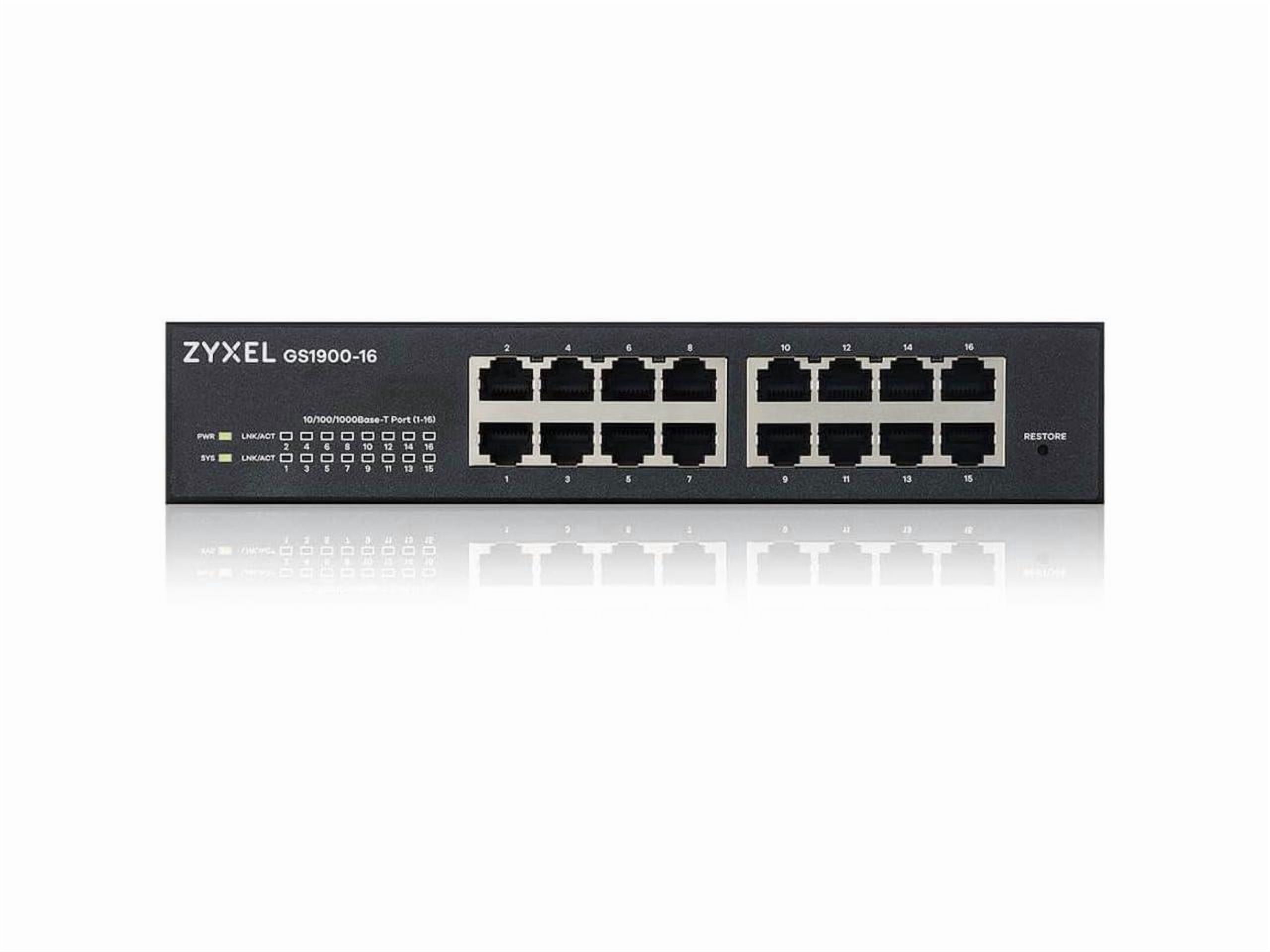ZyXEL 16-Port Gigabit Smart Managed Switch, Fanless, GS1900-16 Rev 03F
