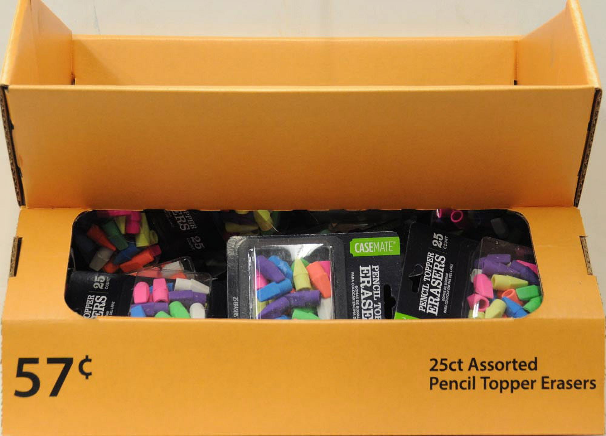 Pencil Cap Erasers, Assorted, 25 Count