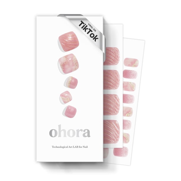 Tiras de gel para pedicura en polvo de sirena Mohora, semicurado, con accesorios