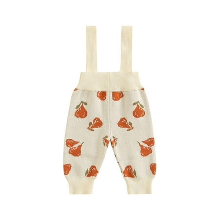 

Bagilaanoe Newborn Baby Girl Boy Knit Outfits Fruit Print Long Sleeve Pullover / Romper / Overalls Pants Loose Sweater Knitwear 3M 6M 9M 12M 18M 24M Infant Fall Winter Clothes