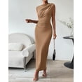 thumbnail image 6 of BTFBM Women's Ruched Bodycon Dress Summer Casual Sleeveless Lightweight Back Slit Elegant Club Party Cocktail Maxi Dresses, 6 of 9