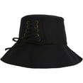thumbnail image 3 of CoCopeaunts Summer Beach Hat for Women Hatband Foldable Fashion Solid Bucket Cap UV Protection Cross Bow Straps Fisherman Hat, 3 of 8