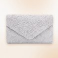 thumbnail image 2 of Elegant Satin Evening Clutch with Lace Overlay Minimalist Handbag for formal Occasions Parties, 2 of 4