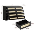 thumbnail image 4 of Kicctian 47 Inch Rattan 8-Drawer Dresser, Modern Farmhouse Chest, Multi-Functional TV Stand Dresser for Bedroom,Living Room,Black, 4 of 6
