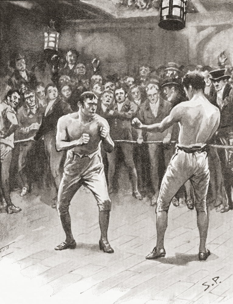Bare-Knuckle Boxing In The 19Th Century Aka Bare-Knuckle Prizefighting Or Fisticuffs It Was The Original Form Of Boxing From The Strand Magazine Published 1896 Canvas Art - Ken Welsh Design Pics (12