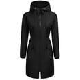 thumbnail image 5 of CFLVAEK Women's Long Rain Jackets Plus Size Drawstring Waisted Waterproof Hooded Trench Coat Outdoor Hiking Windbreaker with Pockets Black M, 5 of 5