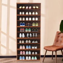 DENEST 10 Tier Shoes Cabinet Wooden Shelf Rack Shoes Storage Shelf Stand Shoe Organizer