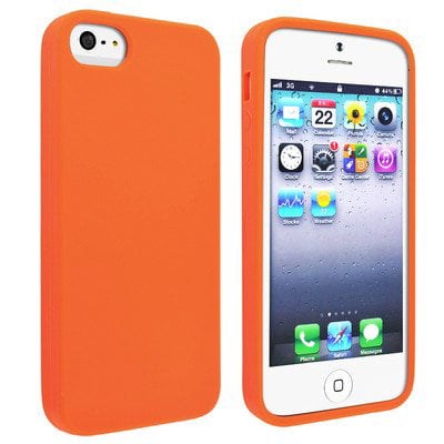 Silicone Skin Apple iPhone 5 / 5S iPhone SE - Orange - Walmart.com