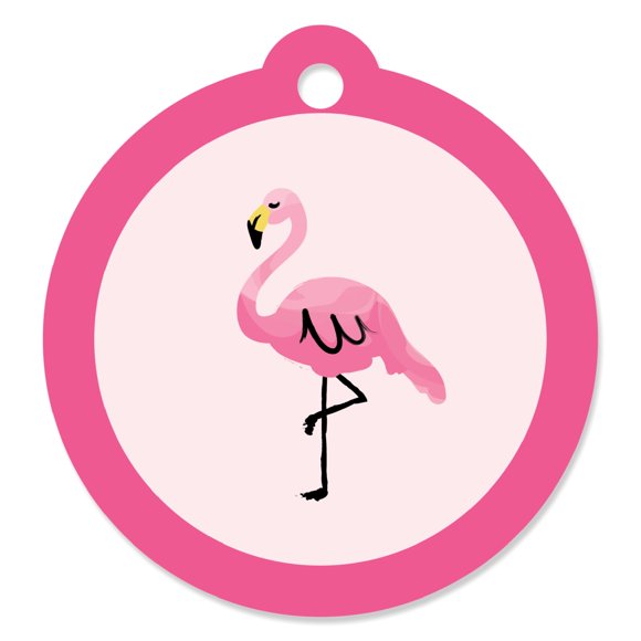 Big Dot of Happiness Pink Flamingo - Tropical Summer Favor Gift Tags (Set 20)