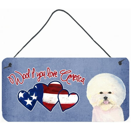 Woof if you love America Bichon Frise Wall or Door Hanging Prints SS5038DS612