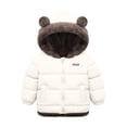thumbnail image 3 of enyan Toddler Baby Coat Bear Hooded Winter Jacket Fleece Snowsuit Windproof Outerwear for Infant Boy Girl Beige，3-4 Years, 3 of 7